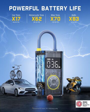 Електричний портативний компресор Fanttik X9 Pro 150 PSI з LED для авто, велосипедів, мотоциклів та м'ячів