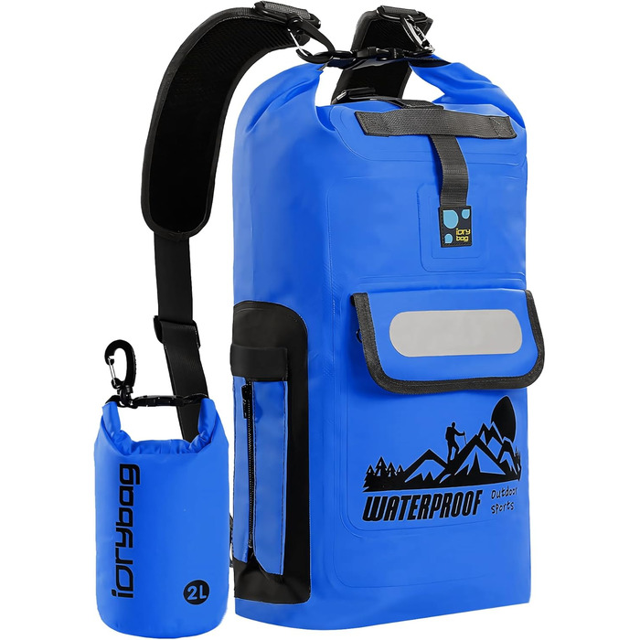 Водонепроникний рюкзак IDRYBAG Dry Bag 40L, 30L, для каякінгу та водних видів спорту (Блакитний)