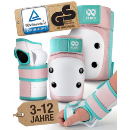 Захист для колін та ліктів 99FLIPS для дітей 3-8 років, рожевий (Candy PINK) - комплект для роликів, скейтборду, самокату (XS)