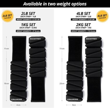 Набір вантажів на зап'ястя та кісточки (2 шт x 0,5 кг) з регульованими ремінцями для фітнесу, йоги, аеробіки