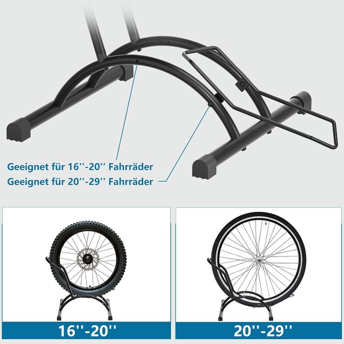 Підставка для велосипеда Urban Deco: міцна, вільна стоянка, для гірського та шосейного велосипеда, чорна