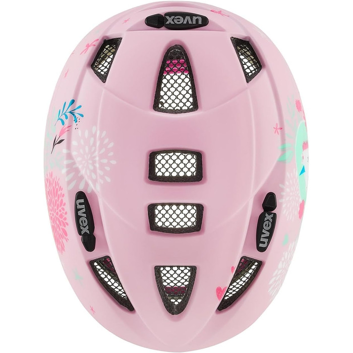 Дитячий велосипедний шолом Uvex Kid 2 CC, рожевий єдиноріг, матовий, розмір 46-52 см, з можливістю LED-підсвітки, легкий, регульований