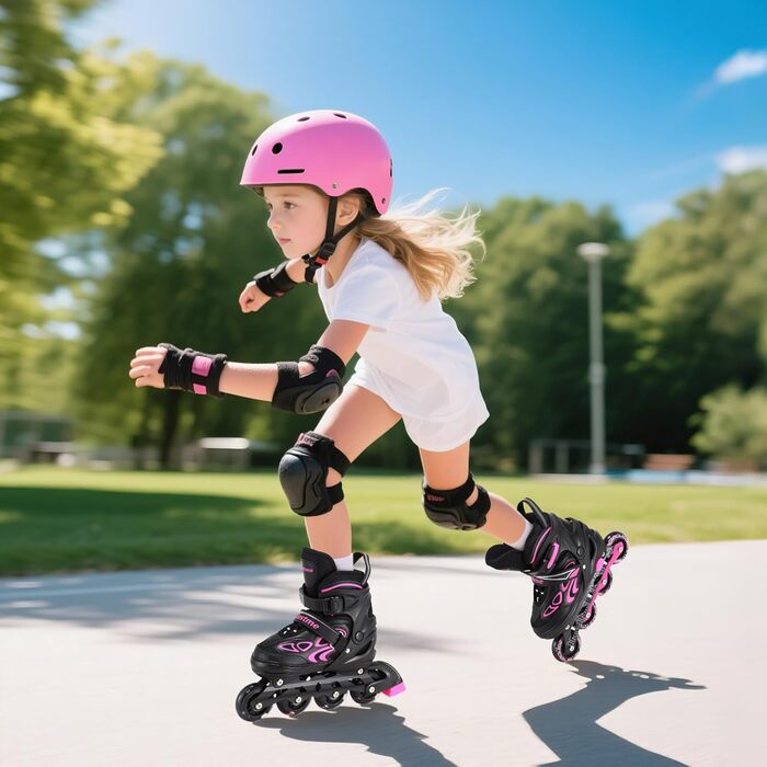 Роликові ковзани Inliner дитячі регульовані для дівчаток, хлопчиків, унісекс, з підсвічуванням, розмір EU 36-40