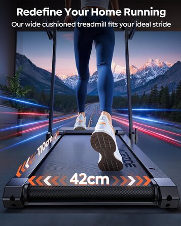 Бігова доріжка для дому Laufband з нахилом 0-15%, 3.0HP, складна, з динаміками, до 136 кг, розмір 137x72x13 см