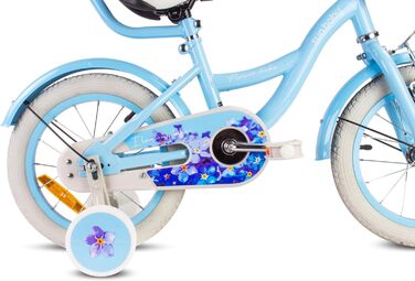 Дитяче велосипед Sun Baby Flower Bike для дівчаток, 16 дюймів, знімний ручка-штовхач, 2-6 років (Блакитний)