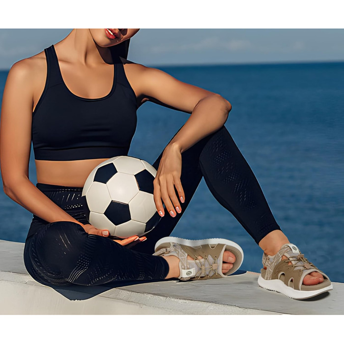 ONCAI Легкі сандалі для ходьби жіночі, спортивні сандалі для піших прогулянок з підтримкою стопи, ортопедичні сандалі для активного відпочинку, підходять для фасціїту, з регульованими ремінцями, розмір 36-43 (36 EU, Бежевий, Білий)