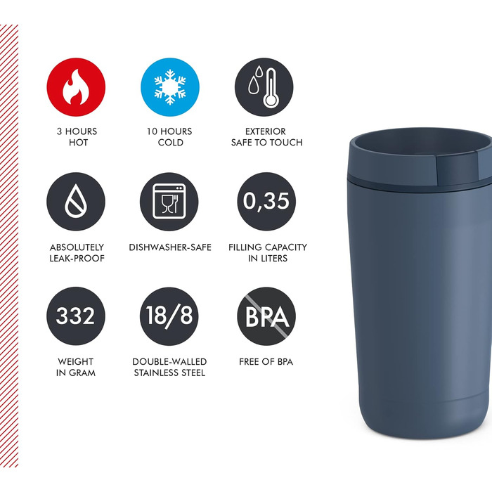 Термос нержавіючий Thermos Stainless King 0,47л червоний для напоїв - термокружка для кави, герметичний, для чаю, BPA-free