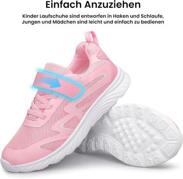 Дитячі кросівки Raoendis для хлопчиків та дівчаток - спортивні, для занять у залі, легкі, з дихаючим матеріалом (29 EU, Рожевий)