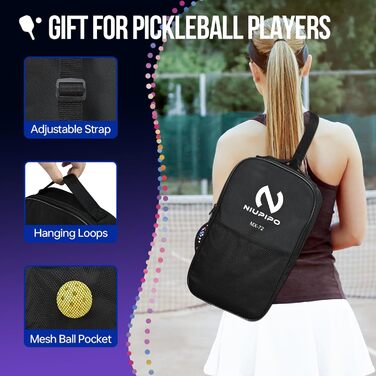 Набір ракет для піклболу Niupipo: 2 шт., фіберскла, легкі, з чохлом