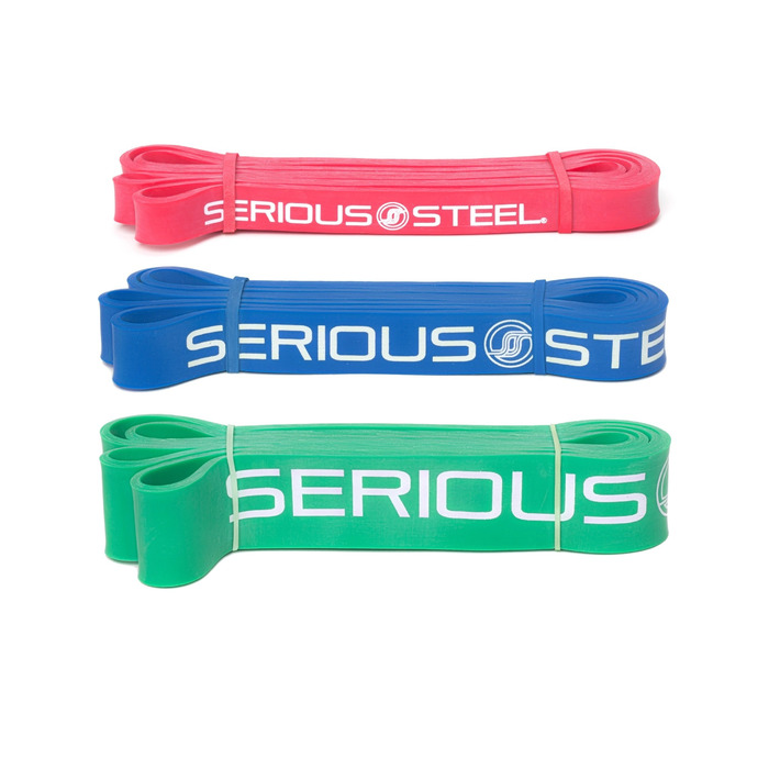 Еспандер для підтягувань Serious Steel 104 см, набір 3-х гумових стрічок для кросфіту, пауерліфтингу та розтяжки