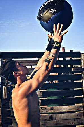 Медичний м'яч Wall-Ball 7 кг POWRX, професійний, бірюзовий