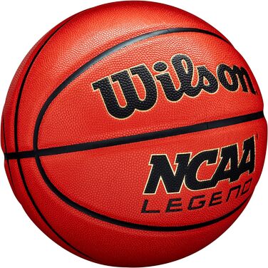Баскетбольний м'яч Wilson NCAA Legend Orange/Black для гри в приміщенні та на вулиці, 6 шт.