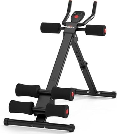 Тренування пресу RELIFE: компактний складаний тренажер для дому. AB-тренажер для ефективних вправ на прес, чорний