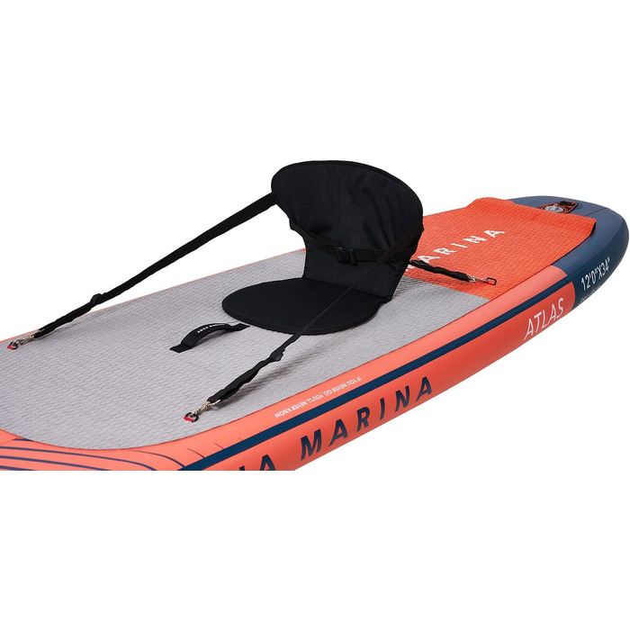 Надувна SUP-дошка Aqua Marina Atlas 366x86x15 см з каяк-сидінням і подвійним веслом, комплект, червона