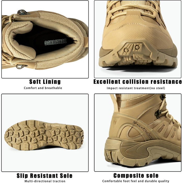 Чоловічі трекінгові черевики, тактичний рюкзак, легкі пустельні черевики (44 EU, пісочно-хакі)