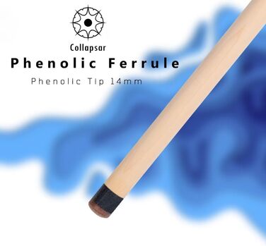 Білльярдний кий Collapsar Heavy Hitter Jump Break Queue, 750 г, 3-частини, 14 мм наконечник з фенолу, матовий синій