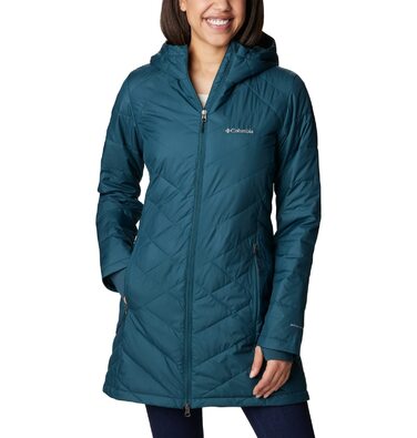 Жіноча зимова подовжена куртка з капюшоном Columbia First Generation Heavenly Long Hooded Jacket, колір Night Wave, розмір S