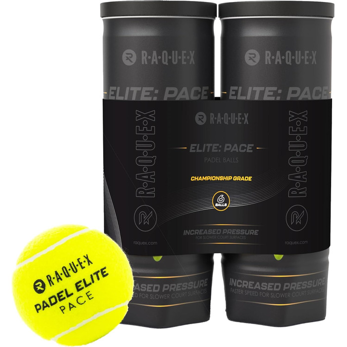 М'ячі для падел-тенісу Raquex Pace Pro – 6 шт. – 2 швидкості – стандартна швидкість