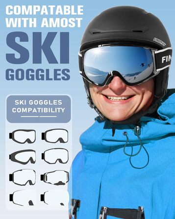 Шолом гірськолижний Findway для чоловіків та жінок, унісекс, з вентиляцією, для катання на лижах/сноуборді, розмір L (59-63 см), колір чорний