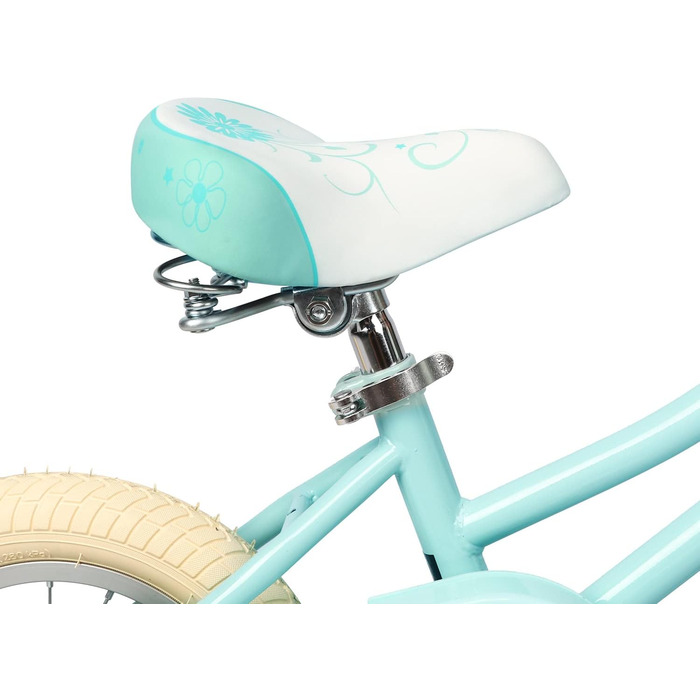 Дитячий велосипедний сидіння Avasťa для дівчаток та хлопчиків, водонепроникне, широке, м'яке, з двома амортизаторами, підходить для велосипедів 12, 14, 16, 18, 20 дюймів, гірський/дорожній, м'ятний колір