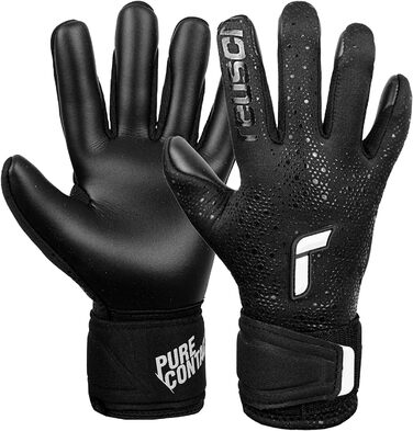 Воротарські рукавички Reusch Pure Contact Junior для дітей, чорні, розмір 5, з внутрішнім швом і Grip Infinity, для штучного газону