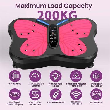 Віброплатформа для фітнесу Rüttelplatte: тренування вдома, лімфодренаж, до 180 кг, 200 швидкостей для жінок та чоловіків