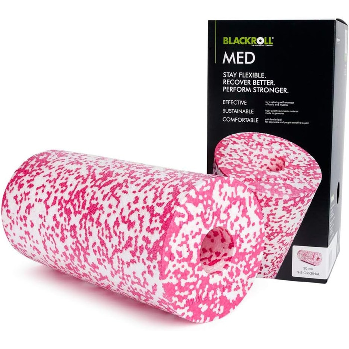 BLACKROLL MED Фасціальний ролик 30×15 см, м'який масажний ролик для чутливої шкіри, фітнес-рол для делікатного масажу, домашній тренажер, м'яка жорсткість, вироблено в Німеччині