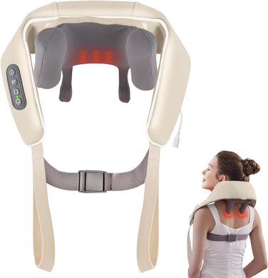 Масажер для шиї Zumghigh з зарядкою Type-C та портативним дизайном, 6D масажер для шиї та плечей для зняття болю, з підігрівом для дому, авто, офісу