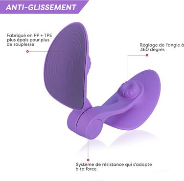 Гімнастичний тренажер Hyptonix для стегон та сідниць з еластичними гумками та сумкою – фітнес аксесуар для жінок, після пологів та реабілітації промежини, фіолетовий