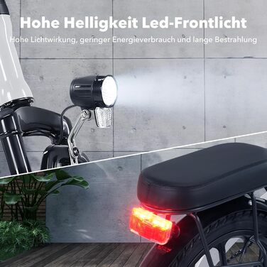 Складаний електровелосипед Finbike 16 дюймів, 7.8А·год акумулятор, захист від крадіжки, швидка зарядка 2.6 год, мотор 250Вт, 3 режими їзди, регульована висота сидіння, запас ходу до 55 км, для чоловіків та жінок