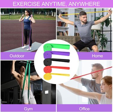 Набір фітнес-гумок Newpop 5 шт. для силових тренувань, йоги та розтяжки