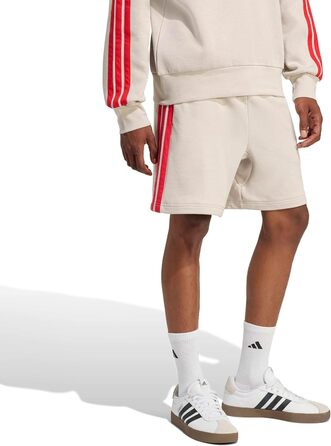 Чоловічі спортивні шорти Adidas Essential Three Stripes French Terry (розмір 4XL, колір Wonder Alumina/Pure Ruby)