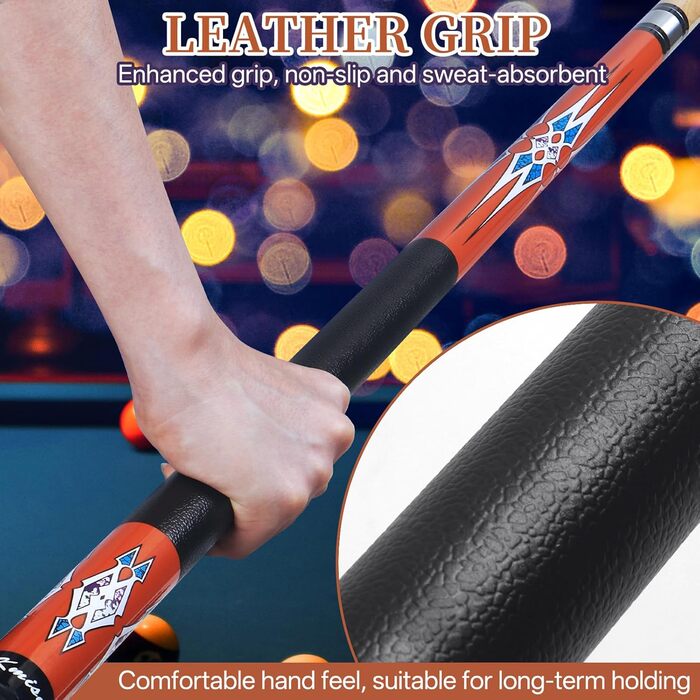 Набір більярдних київ Kmise Pool-Queue-Stick – 147 см, канадський клен, професійні, для дорослих, різні кольори, для барів, дому, більярдних столів