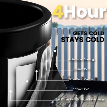 Ванна для криотерапії CalmMax Ovale – 450 л, переносний бак для холодної води, 5 шарів, для спортсменів, 105 x 103 см