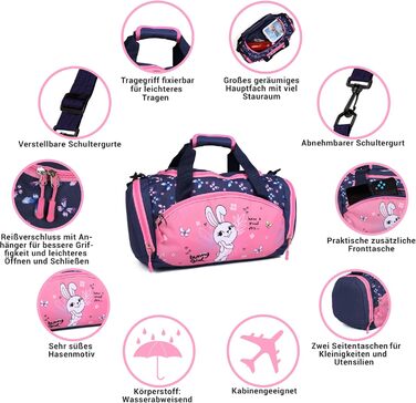 Спортивна сумка-рюкзак для дітей: рожева, фіолетова, блакитна (рожево-блакитна)