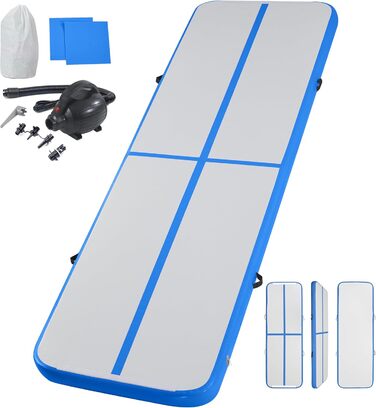 Гімнастична килимок LSLIFE надувний, 4/5/6 метрів, товщина 10 см, з електричним насосом. Для гімнастики, йоги, тренувань, дітей. Надувна гімнастична доріжка, тренувальна балка.