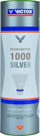 Набір шатлів для бадмінтона Victor Nylon (1000 шт.) у коробці (6 шт.) / (3 шт.) - блакитно-білий (середній) / зелено-жовтий (повільний)