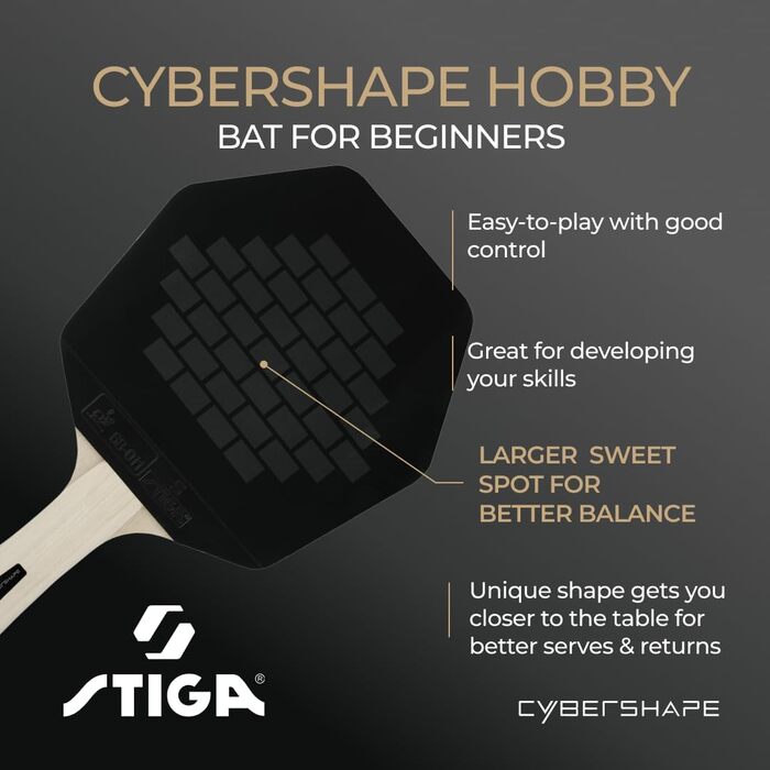 Стіга Cybershape Hobby - ракетка для настільного тенісу, легка у використанні, для початківців та гравців клубного рівня
