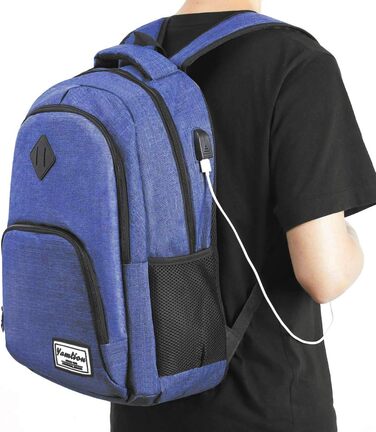 Рюкзак для ноутбука YAMTION 35L з USB, водонепроникний, для чоловіків і жінок, шкільний