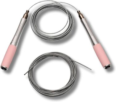 Стрибкова скакалка Hyperwear Adjustable з регульованою швидкістю - запатентована конструкція, алюмінієві ручки з силіконовими накладками та додатковий трос для CrossFit, боксу та фітнесу (GRAU)