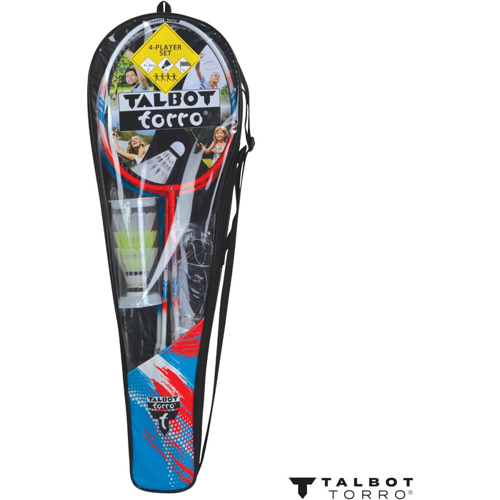 Набір для бадмінтону Talbot Torro Premium 4-Fighter: 4 алюмінієві ракетки, 3 волани, сітка, сумка