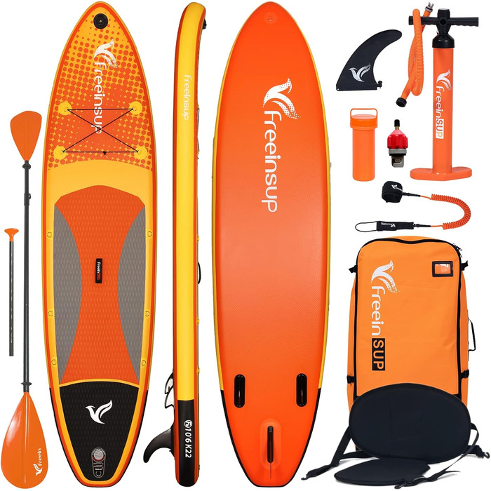 Надувний SUP Борд Freein з каяком, SUP дошка для дорослих 10'6 (305x84x15см), аксесуари для SUP, насос, адаптер, весло