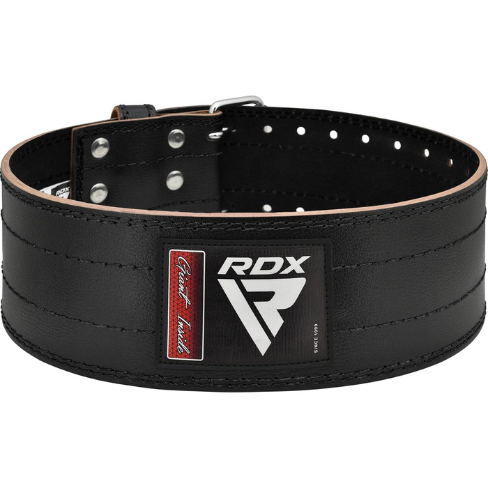 Пояс для важкої атлетики RDX 4” шкіряний, сертифікований IPL/USPA, 12 регульованих отворів, пряжка 6 мм, для пауерліфтингу, бодібілдингу та фітнесу, м'який, для чоловіків і жінок