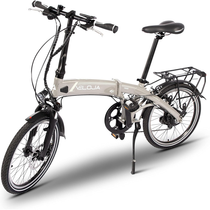 Електровелосипед VELOJA 20 дюймів складаний, 250Вт, 100 км, 9 передач, алюмінієвий, 5 режимів підтримки, європейська збірка