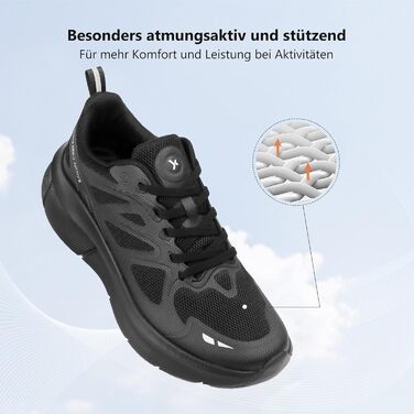 Жіночі кросівки Hawkwell Cloud Zero для ходьби та тенісу, з амортизацією, дихаючі, для спорту, фітнесу, тренувань, бігу, чорні, 42 EU