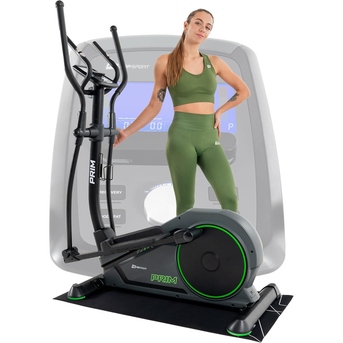 Еліптичний тренажер Hop-Sport HS-120C Prim для дому, 12 програм, 32-рівневий магнітний опір, регулювання висоти, сумісність з додатком