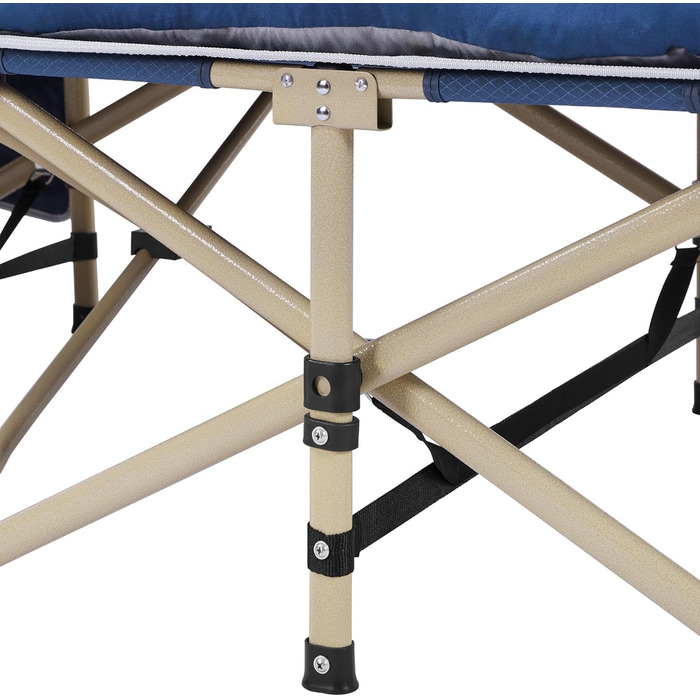 Розкладне ліжко Yaheetech для кемпінгу з матрацом, 191x67 см, до 150 кг, сіре, чорне, блакитне