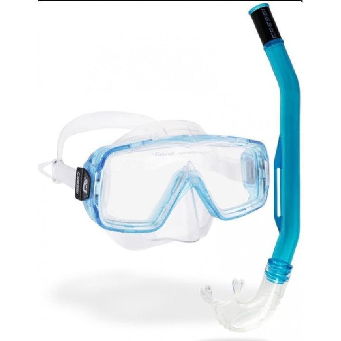 Набір для снорклінгу Cressi Sirena & Island 2.0: маска Sirena + трубка Island 2.0, унісекс, прозорий/аквамарин