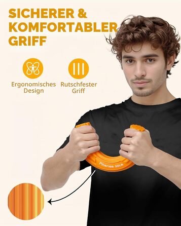 Fitense Flex Therapie Bar Kit: Розвантажувач для зап'ястя (помаранчевий) для тенісного ліктя, гольфарського ліктя та тендиніту. Тренажер для рук, збільшення сили хвата.