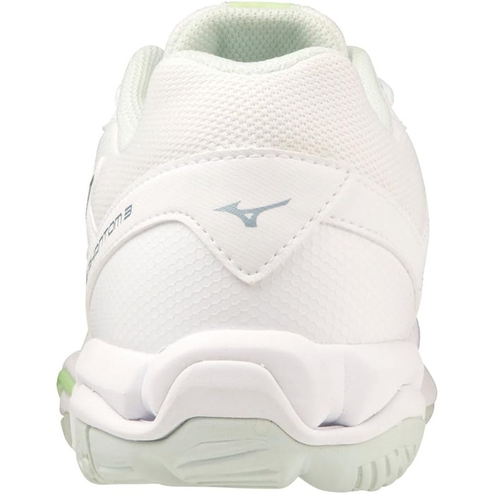 Жіночі кросівки для залу Mizuno Wave Phantom 3 Indoor, 37 EU, білий, сірий, патинове зелений